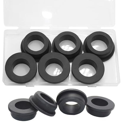 6 Pcs 1-1/2" Drill Hole, 1-1/8" ID Silicone Rubber Grommets for Wiring, Firewall Hole Plug, Top Hat Grommets for Vinyl Tubing in Hydroponic and Irrigation Systems Metal Wall Drywall
