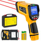 -58°F to 3992°F Infrared Thermometer IR Gun, High-Temp Digital Temperature Gun 50:1 Non-Contact Pyrometer & Triple Laser for Kiln, Forge, Furnace, Engine, HVAC, Industrial Use