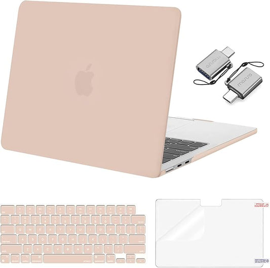 MOSISO Compatible with MacBook Air 13 inch Case M5 2026 M4 2025 M3 M2 2024-2022 A3449 A3240 A3113 A2681, Hard Shell&Keyboard Cover&Screen Film&Type C for MacBook Air 13.6 inch Case, Camel