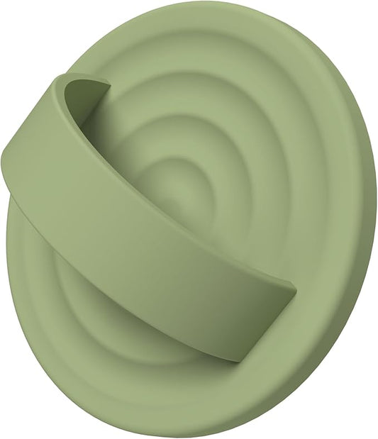 COFFKER Magnetic Phone Ring Grip Holder, Silicone Finger Loop Grip, Compatible with MasSafe, Back of Phone for iPhone Pro Max/Plus/16/15/15/14/13/12 Series, Tea Green