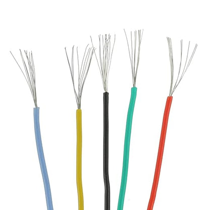 BOJACK 30 AWG Flexible Silicone Wire Electric Wire Hook up Wire Kit 300V Cables with Plus 20 φ2mm Heat Shrink Tubings and a Mini Wire Stripper(5 Colors 32.81Ft Each Color, 30AWG)