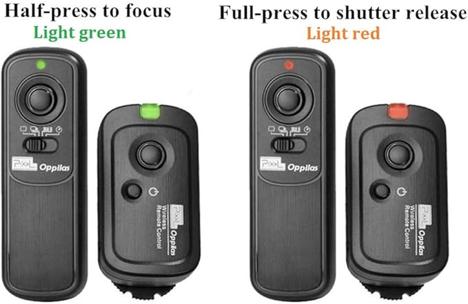 Pixel Camera Wireless Remote Shutter Release RW-DC0 for Nikon Z8 Z9 D3 D4 D5 D6 D800 D850 D800E D810A D810 D700 D500 D300 D300s D200 F100 F90 F90X F6 F5 N90s D1X D2H with Nikon MC-30A MC-36A