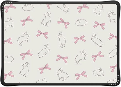 CASETiFY Impact MacBook Air 13.6" (M2-M4) Case [Cushioned Impact Corners/Scratch-Resistant/Anti-Slip Grip] - Rabbit Ribbon - Clear Black