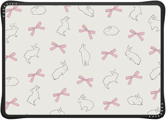 CASETiFY Impact MacBook Air 13.6" (M2-M4) Case [Cushioned Impact Corners/Scratch-Resistant/Anti-Slip Grip] - Rabbit Ribbon - Clear Black