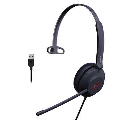 Yealink UH37 USB Headset with Microphone for PC Laptop - Headphones with Noise Cancelling Microphone for Computer,On-Ear Wired Office Call Center Headset Mono