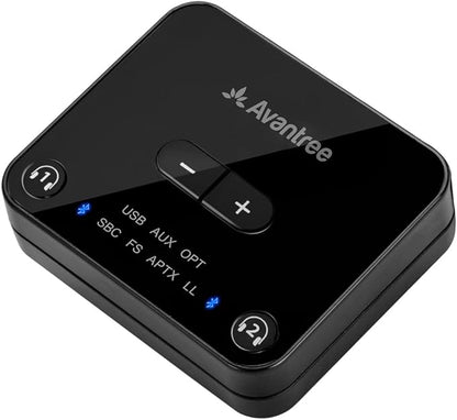 Avantree Audikast Plus – Bluetooth Audio Transmitter for TV with Optical & AUX Audio Out, Wireless Adapter for Headphones, 100ft Range, Dual Link, Volume Control