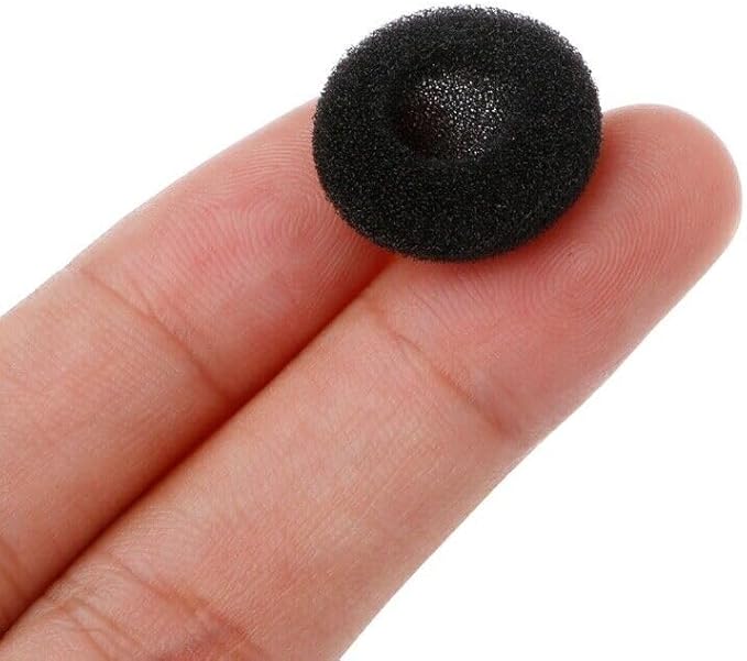 Ear Cushions for Earphone Headphones, Soft Foam 20mm Replacement Covers for Most Standard in-ear Earphone, Earbuds, Headsets, Walkie Talkies (Black) 10 Pack