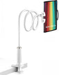 K-MT【38.7inch/98cm】 Tablet Phone Holder Table Desk Gooseneck Mount, Mount Holder Clip with Grip Flexible Long Arm Compatible for ipad iPhone/Switch/Samsung Tabs/Kindle Fire HD K-MT (White)
