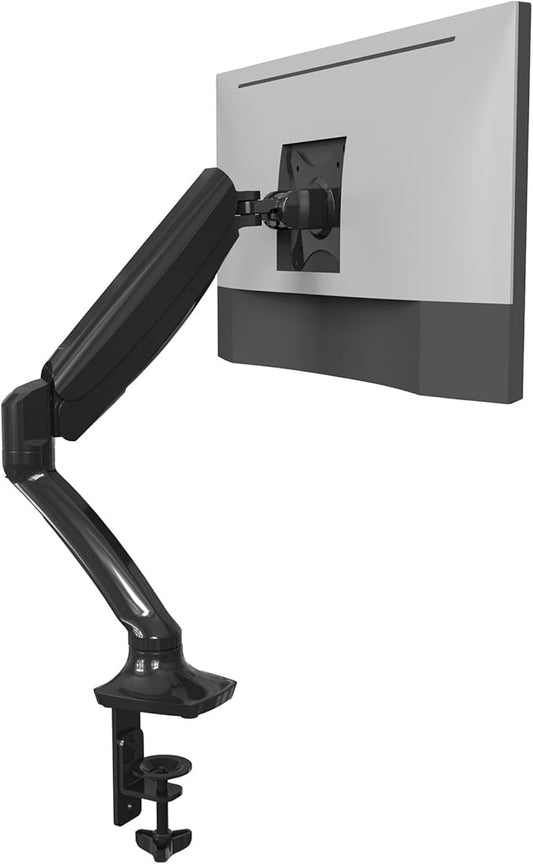 FlexiSpot Single Monitor Stand - Adjustable Spring VESA Mount with C Clamp for 17 to 30 Inch Computer Screens - Heavy Duty Monitor Arm Holds up to 3.3 to 11lbs