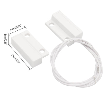 FOCMKEAS 2Pcs Magnetic Reed Switch Surface Mount, NC, 2 Wire, ABS, MC-38