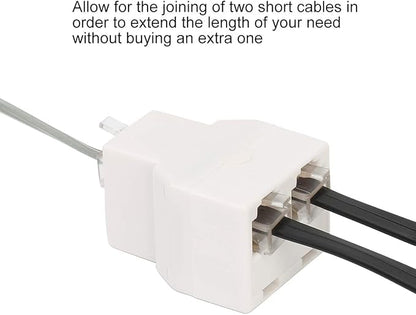 Uvital RJ11 6P4C 1 Female to 2 Female Telephone Line Splitters, Telephone Landline Cable Connector and Separator(White,4 Pack)