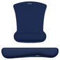 MOSISO Wrist Rest Support for Mouse Pad & Keyboard Set, Ergonomic Mousepad Non-Slip Base Home/Office Pain Relief & Easy Typing Cushion with Neoprene Cloth & Raised Memory Foam, Navy Blue