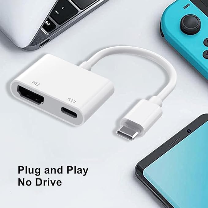AIRSKY USB C to HDMI Adapter for iPhone 15/16, USBC to HDMI Adapter for iPhone to tv, 100W Fast Charging & 4K@60Hz, Compatible with iPhone 15, iPhone 16, MacBook Pro, iPad Pro