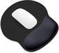 ITNRSIIET Ergonomic Mouse Pad with Wider Memory Foam Wrist Rest +17%, Curved Cushion Reduces Pressure 20%, Pain Relief, Non-Slip, Smooth, Cute Color Desk Accessory, 9.85 x 9 inch, Black Gray Gradient