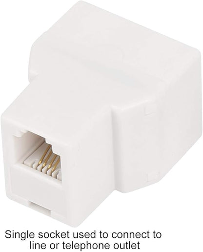 Uvital RJ11 6P4C 1 Female to 2 Female Telephone Line Splitters, Telephone Landline Cable Connector and Separator(White,4 Pack)