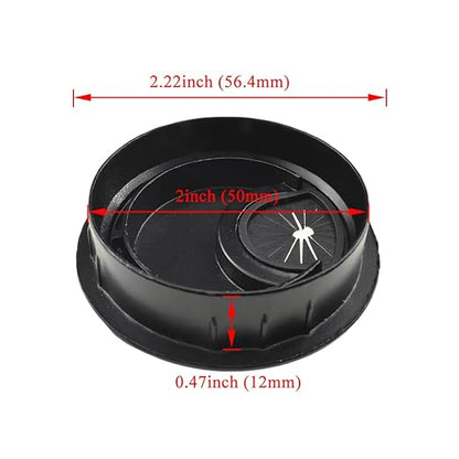 HAHIYO 2Pcs 2Inch/50mm Black Zinc Alloy Desk Grommet Wire Grommet Cable Management Cord Hole Cover Desk Wire Hole Insert Wire Organizer for Computer Office Home School Equipment Systems