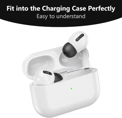Lanwow Premium Memory Foam Tips for AirPods Pro & AirPods Pro 2nd Generation. No Silicone Eartips Pain. Anti-Slip Eartips. Fit in The Charging Case, 3 Pairs (Small, Black)