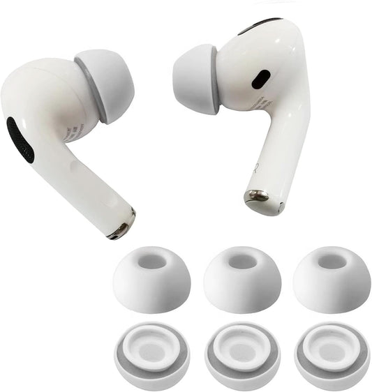 KASOTT Upgraded Memory Foam&Silicone Hybrid Ear Tips for AirPods Pro 1st & 2nd Gen,Ultra-Comfort,Anti-Slip Eartips,Perfect Noise Reduction,Fit in The Charging Case,3 Pairs (Black,Large)