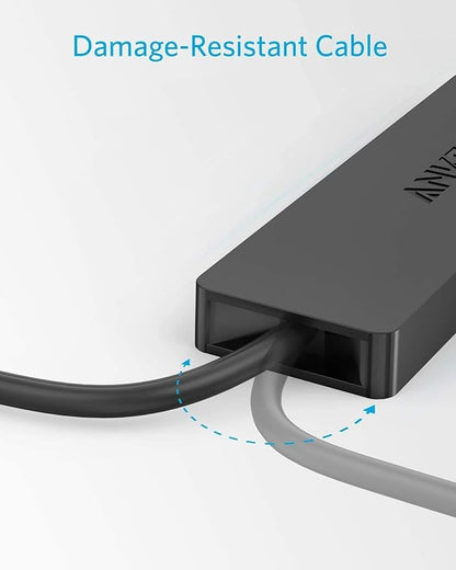 Anker 4-Port USB 3.0 Hub, Ultra-Slim Data USB Hub with 2 ft Extended Cable (Charging Not Supported), for MacBook, Mac Pro, Mac Mini, iMac, Surface Pro, XPS, PC, Flash Drive, Mobile HDD