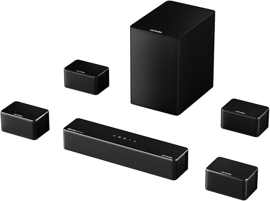 ULTIMEA 7.1CH Surround Sound System for TV, Soundbar with Dolby Atmos, 6.5" Wireless Subwoofer, APP Control, 4 Wired Surround Speakers, Peak Power 460W Soundbar for TV, Poseidon D80 (New 2026 Model)