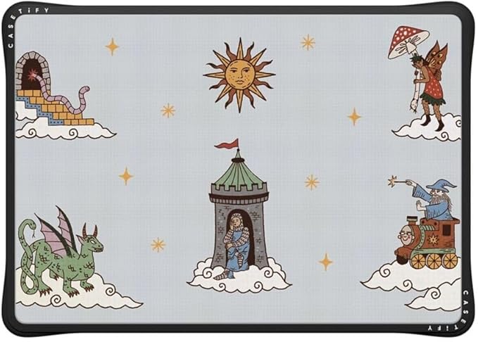 CASETiFY Impact MacBook Air 13" (M1/Intel) Case [Cushioned Impact Corners/Scratch-Resistant/Anti-Slip Grip] - up in The Medieval Clouds - Clear Black