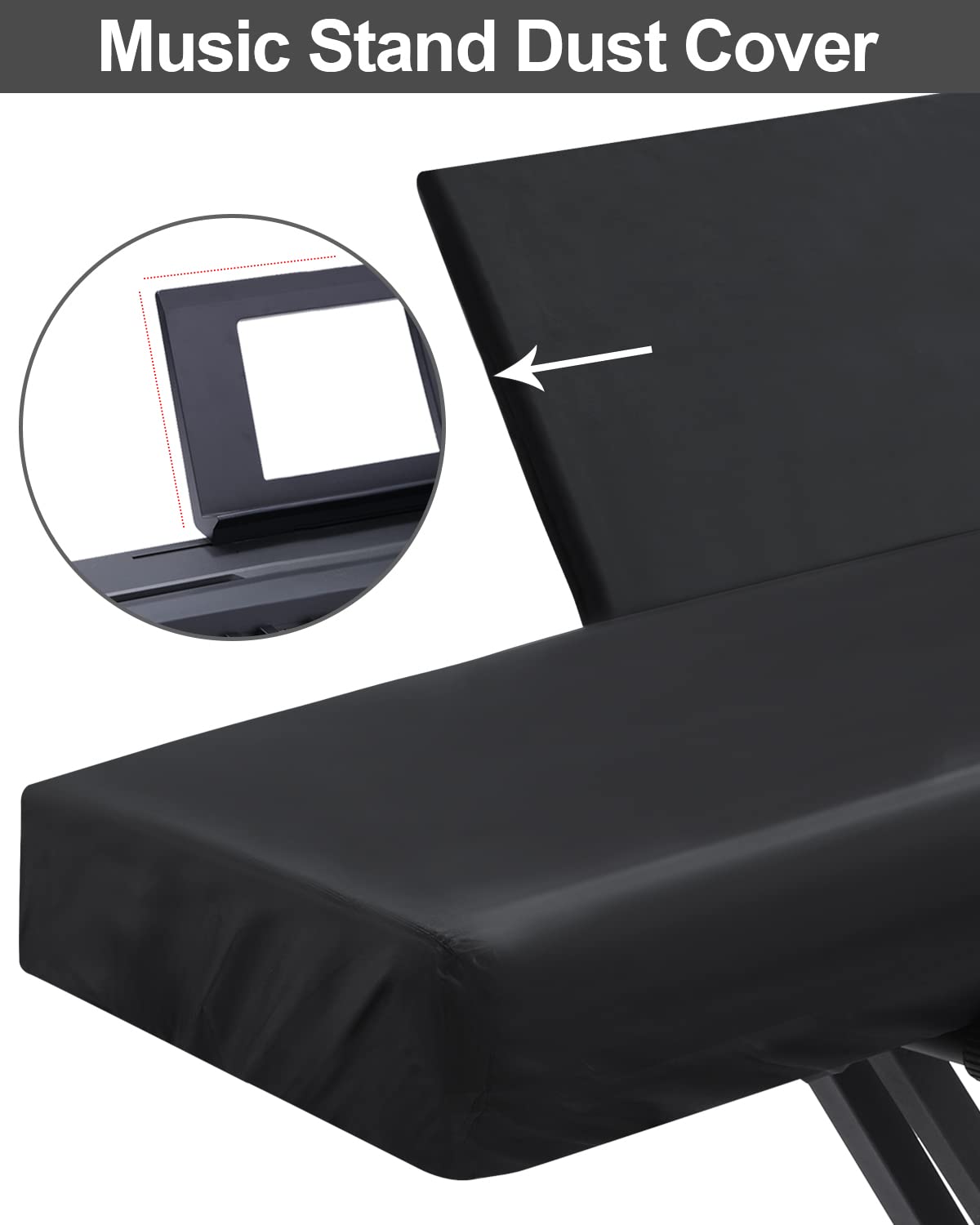 Stretchy Electric Piano Keyboard Covers - Waterproof Elastic Lock Music Keyboard Protector (61 Keys, Black)