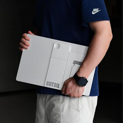 SOTSU FlipAction Elite 16" | 4K Portable Monitor | 3840 x 2400 (UHD+) | 60 Hz | 100% DCI-P3 | 450 Nits | Pivot Rotate | Full Metal CNC | Perfect Match for Mac and Windows (Silver)