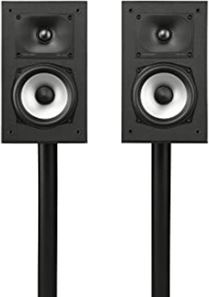 Polk Monitor XT15 Pair of Bookshelf or Surround Speakers - Hi-Res Audio Certified, Dolby Atmos & DTS:X Compatible, 1" Terylene Tweeter & 5.25" Dynamically Balanced Woofer (Pair, Midnight Black)