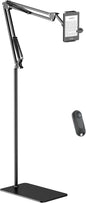 Floor Stand for Kindle Reading in Bed with Remote Page Turner, Hands Free Tablet Arm Holder for Kindle Accessory, Compatible with iPhone Paperwhite eReader Tablet 4.5-12.9 inch (kt-sd2)
