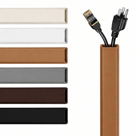 TV Cord Hider – Flexible Wall Cord Cover Slim Design Silicone Cable Raceway - Self Adhesive, Cut to Size Design for Hiding Wires on Wall - Clean Home Setup Cable Concealment (Brown, 6 Feet)