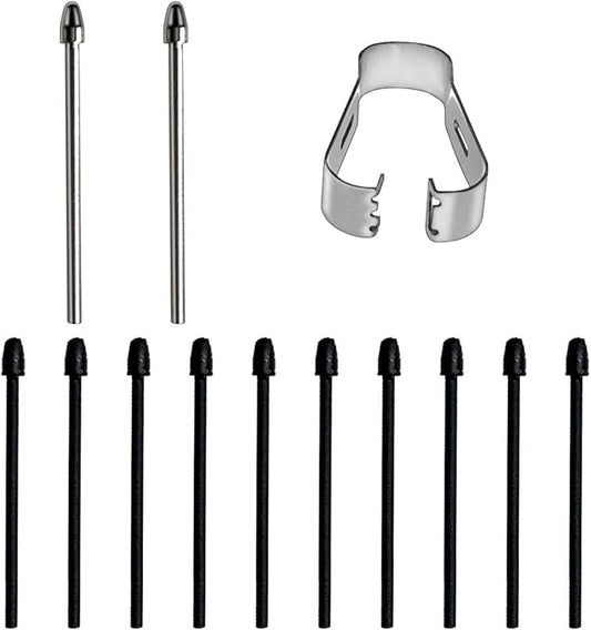 Pen Tips Replacement Compatible with Remarkable 2 Marker Plus Pencil, Pencil Nibs Compatible with Kindle Scribe Basic and Premium Pen (2 PCS Metal Tips, 10 PCS 2B Tips)