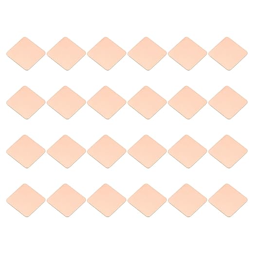 PATIKIL Copper Heatsink Pad Shims, 24 Pcs 15x15x0.5mm Copper Pad Shim IC Chipset GPU CPU Thermal Heatsink for Cooling Laptop Desktop Computer