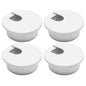 Desk Grommet 1-1/2" (38 mm), Desk Cord Hole Cover, Cable Grommet ABS Plastic, Desk Hole Grommet for Office and Home Table Cable, Detachable Cable Cord Organizer (White 4 Pcs)