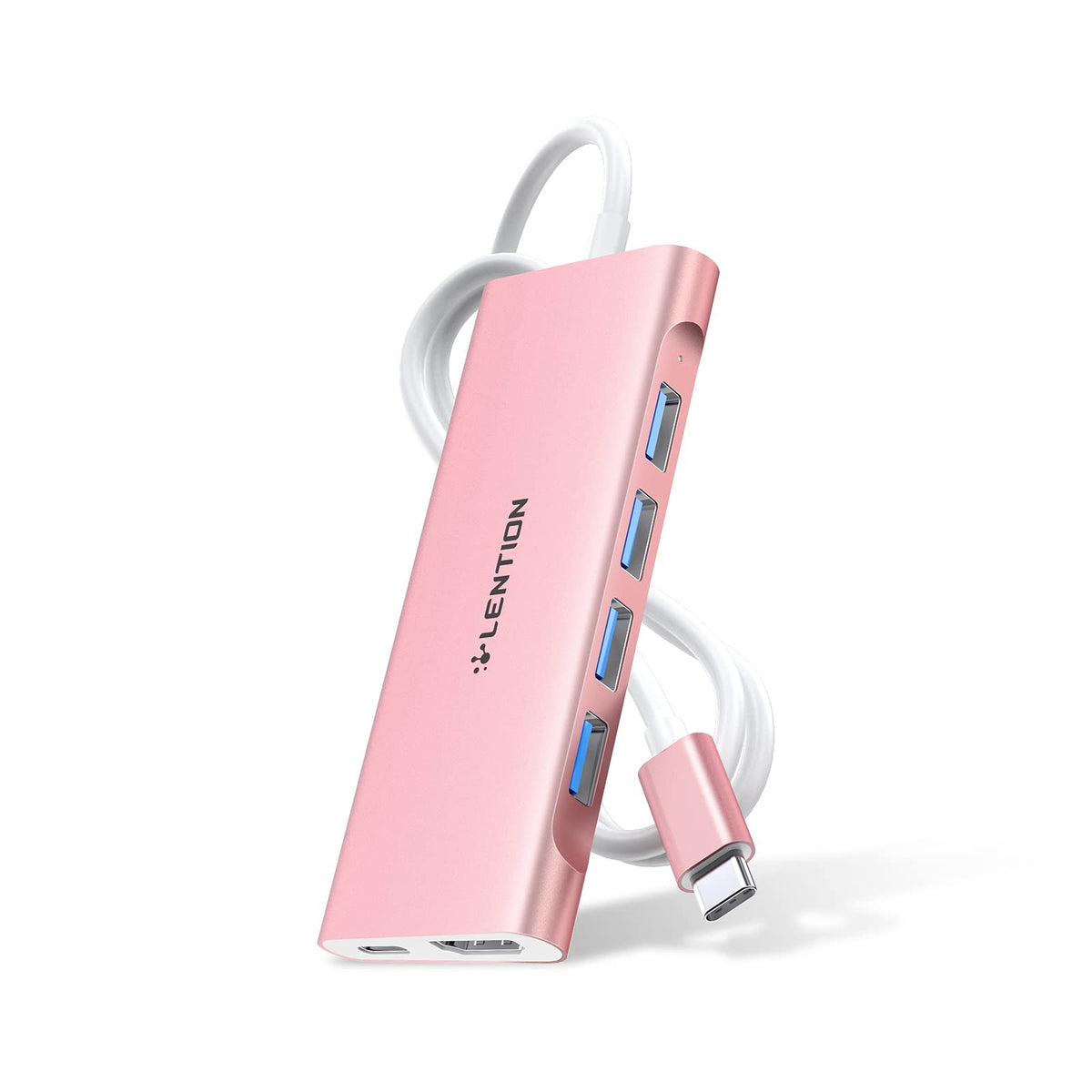 LENTION 3.3FT Long Cable USB C Hub, 4K HDMI, 100W PD, 4 USB 3.0 Ports
