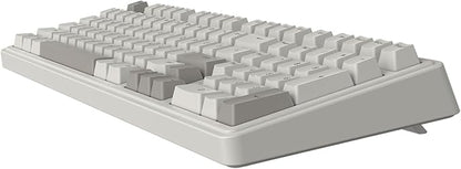 FIRSTBLOOD ONLY GAME. AK980 Wired Mechanical Keyboard, 101Keys Full Layout, Gasket Mount, Hot-Swappable USB Gaming Keyboard with Red Switches, Anti-Ghosting, Retro Grey-White
