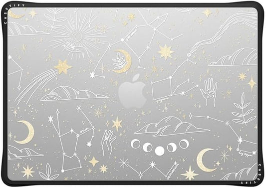 CASETiFY Impact MacBook Air 15" (M2-M4) Case [Cushioned Impact Corners/Scratch-Resistant/Anti-Slip Grip] - Stargazing - Clear Black