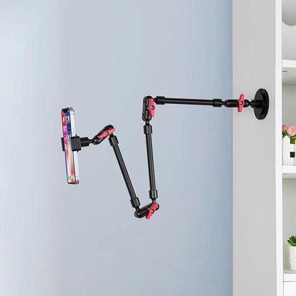 Super Upgraded Magic Arm with LED, 82cm Length, Phone Wall Mount Holder Bracket, Desk Mount, Phone Clip and Camera Clamp（Metal Base +82cm arms+Metal Clip