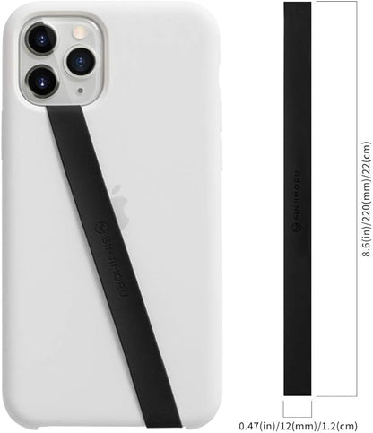 Sinjimoru Stretchable Silicone Phone Strap, Flexible and Elastic Grip Holder for iPhone & Android, Secure Phone Loops Finger Grip with Wireless Charging Support Sinji Loop Black