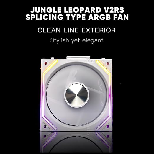 Jungle Leopard Interstellar V2 RS 120mm Case Fan Infinity Mirror Module Daisy-Chain ARGB Fan Triple Pack Suitable PC Cooling Fans 360mm AIO Cooler(White-3Pack)
