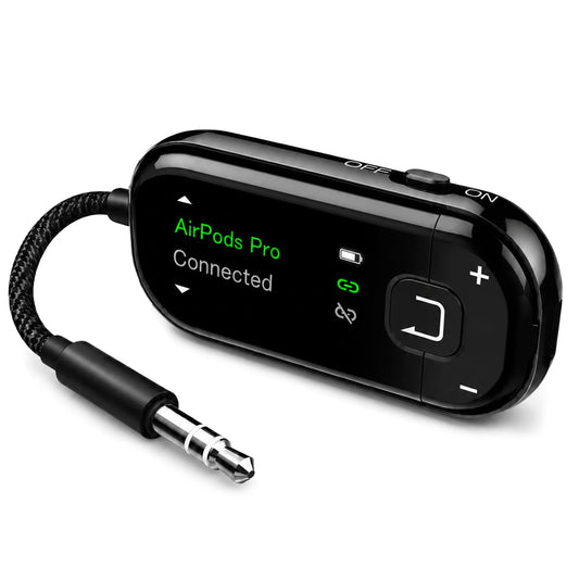 Avantree Voyager Airplane Bluetooth Adapter with OLED Display