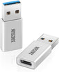 [10Gbps] USB C Female to USB Male Adapter (2-Pack), 3.1 USB A to USB C Adapter, XAOSUN One-Sided SuperSpeed Data Sync & 100W Fast Charging - Compatible with Laptop, PC, Charger, Power Bank, Quest Link