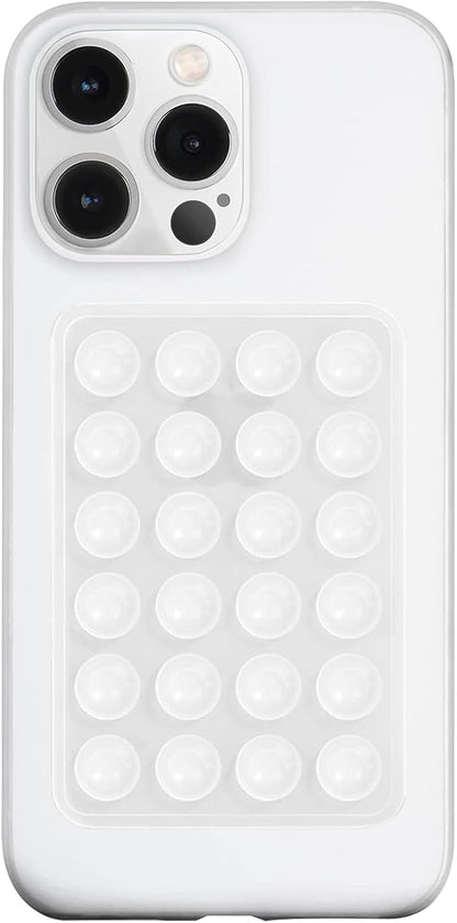 Silicone Suction Phone Case Mount, Silicon Adhesive Phone Accessory for Smartphones, Hands-Free Mirror Shower Phone Holder for Selfies, Tiktok Videos (Translucent)