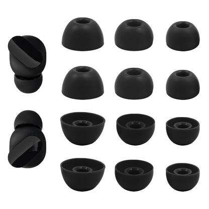 Replacement Silicone Ear Tips for Beats Fit Pro/Studio Buds/Studio Buds+ Headphone, 6 Pairs Earbuds Eartips L/M/S, Eargels Set Fit in Case, Earplug Ear Cap (Black with Pen)
