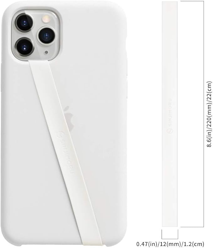Sinjimoru Stretchable Silicone Phone Strap, Elastic Finger Grip, White