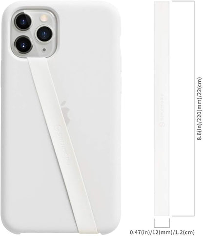 Sinjimoru Stretchable Silicone Phone Strap, Elastic Finger Grip, White