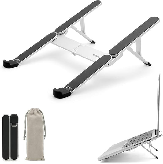 NSMO Laptop Stand - Foldable, Adjustable, Ergonomic Aluminum Stand with 5-Level Height Adjustment, Heat Dissipation, Non-Slip Design, Portable for 11”-16” Laptops, Gaming, Office, Travel