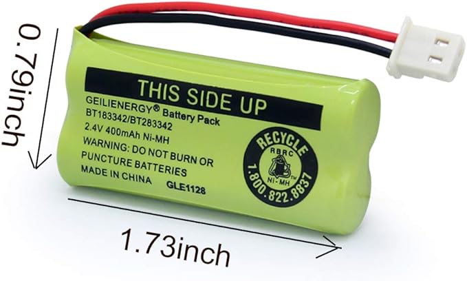 GEILIENERGY BT162342 BT262342 Battery Compatible with BT183342 BT283342 BT166342 BT266342 Vtech CS6114 CS6419 CS6719 with AT&T EL52300 CL80112 CS6719-2 Cordless Handsets (Pack of 4)