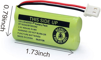 GEILIENERGY BT162342/BT262342 Battery Compatible for BT183342/BT283342 BT166342/BT266342 VTech CS6114 CS6419 CS6719 at&T EL52300 CL80111 Cordless Phone (Pack of 2)