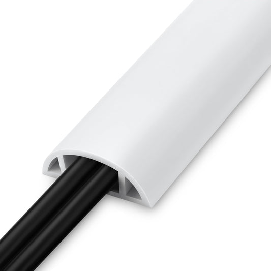 LZEOY 4ft Cord Cover for Wires on Floor, Grey Extension Cable Management, Hide Electrical Hider Protector, Cable Cavity: 0.78" W x 0.32" H