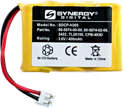 Synergy Digital Cordless Phone Batteries, Compatible with AT&T-Lucent 22134X Cordless Phone, (Ni-CD, 3.6V, 400 mAh), Replacement for Sony BP-T27 Battery, Combo-Pack Includes: 2 x SDCP-H305 Batteries